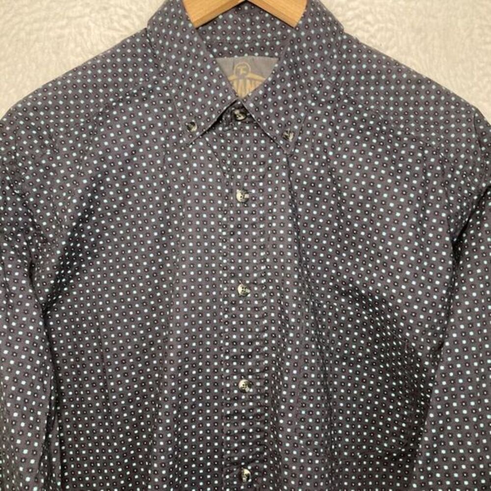 Panhandle Tuf Copper‎ Performance Shirt Mens L Geometric Cowboy Western